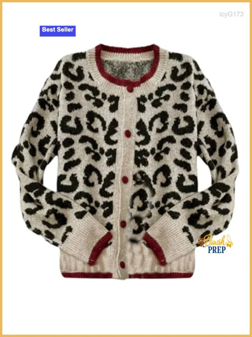 Women's Leopard Print Cardigan Sweater Cheetah Animal Print Long Sleeve Open